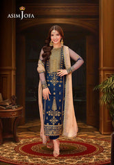 Asim Jofa Jag Mag Ajmj-26 Embroidered Net 3 Pcs