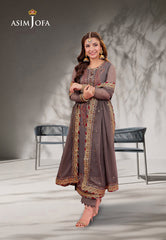 Asim Jofa Jag Mag Ajmj-19 Embroidered Chiffon 3 Pcs