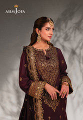 Asim Jofa Chamkeeli Ajkk-01 Embroidered Twisted Silk 3 Pcs