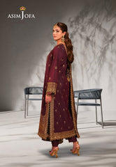 Asim Jofa Chamkeeli Ajkk-01 Embroidered Twisted Silk 3 Pcs
