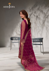Asim Jofa Jag Mag Ajmj-09 Embroidered Net 3 Pcs