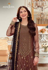 Asim Jofa Festive Luxe Ajmj-24 Embroidered Net 3 Pcs