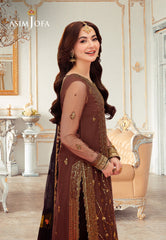 Asim Jofa Festive Luxe Ajmj-24 Embroidered Net 3 Pcs