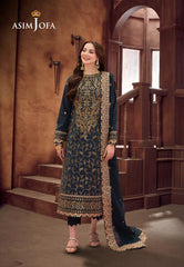 Asim Jofa Jag Mag Ajmj-04 Embroidered Paper Cotton 3 Pcs