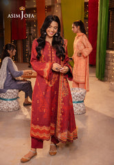 Asim Jofa Prints Elaf Collection Ajel-19 Printed Lawn 3 Pcs