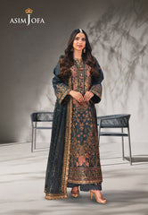 Asim Jofa Chamkeeli Ajkk-09 Embroidered Twisted Silk 3 Pcs