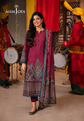 Asim Jofa Prints Elaf Collection Ajel-04 Printed Lawn 3 Pcs