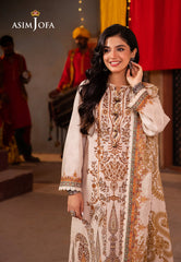 Asim Jofa Prints Elaf Collection Ajel-08 Printed Lawn 3 Pcs