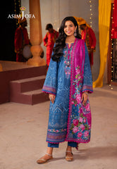 Asim Jofa Prints Elaf Collection Ajel-13 Printed Lawn 3 Pcs