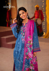 Asim Jofa Prints Elaf Collection Ajel-13 Printed Lawn 3 Pcs