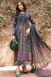 M Prints By Maria B Unstitched 3 Piece Luxury Emb Lawn Eid 2 Edit Suit-MPT-2206-B
