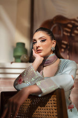 Maverick By Sheenora Stitched Party Wear Suit-FLORAL SERENITY