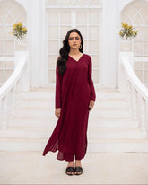 Zauk Stitched Co Ords Solids Set Suit-Magenta