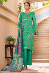 Majestic By HZ Stitched 3 Piece Emb Silk Collection'2025-RRE-109-Parrot Green