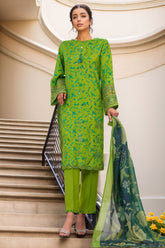 Majestic By HZ Stitched 3 Piece Emb Silk Collection'2025-RRE-111-Green