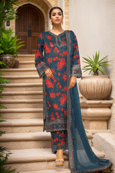 Malika By Sada Bahar Stitched 3 Piece Emb Festive Vol-05 Suit-EMB-2129-Green