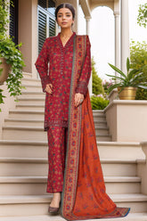 Malika By Sada Bahar Stitched 3 Piece Cutwork Khaddar Vol-01 Suit-5771-Maroon