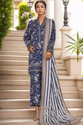 Malika By Sada Bahar Stitched 3 Piece Cutwork Khaddar Vol-01 Collection'2025-5787-Blue