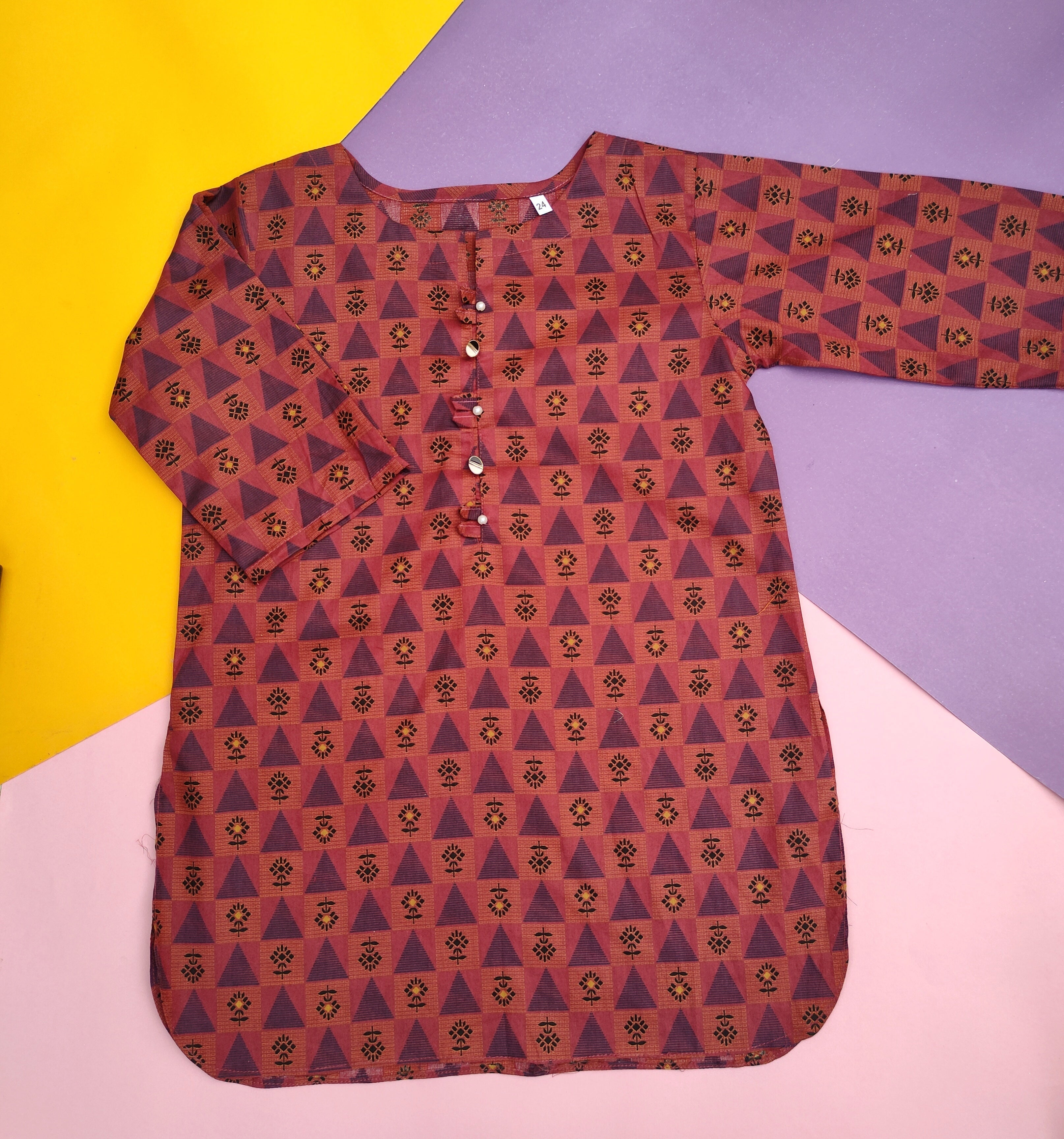 Maroon lawn kurti for girls ? simple everyday wear, Budget Fit Collection by HIBA FASHION STUDIO