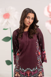 Sprinkles Stitched 2 Piece Kids Khaddar Collection-Maroon Muse