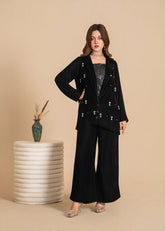 Luxe A Velvet Affair By Stitch Vibes Stitched Winter Suit-Midnight Spark Dress