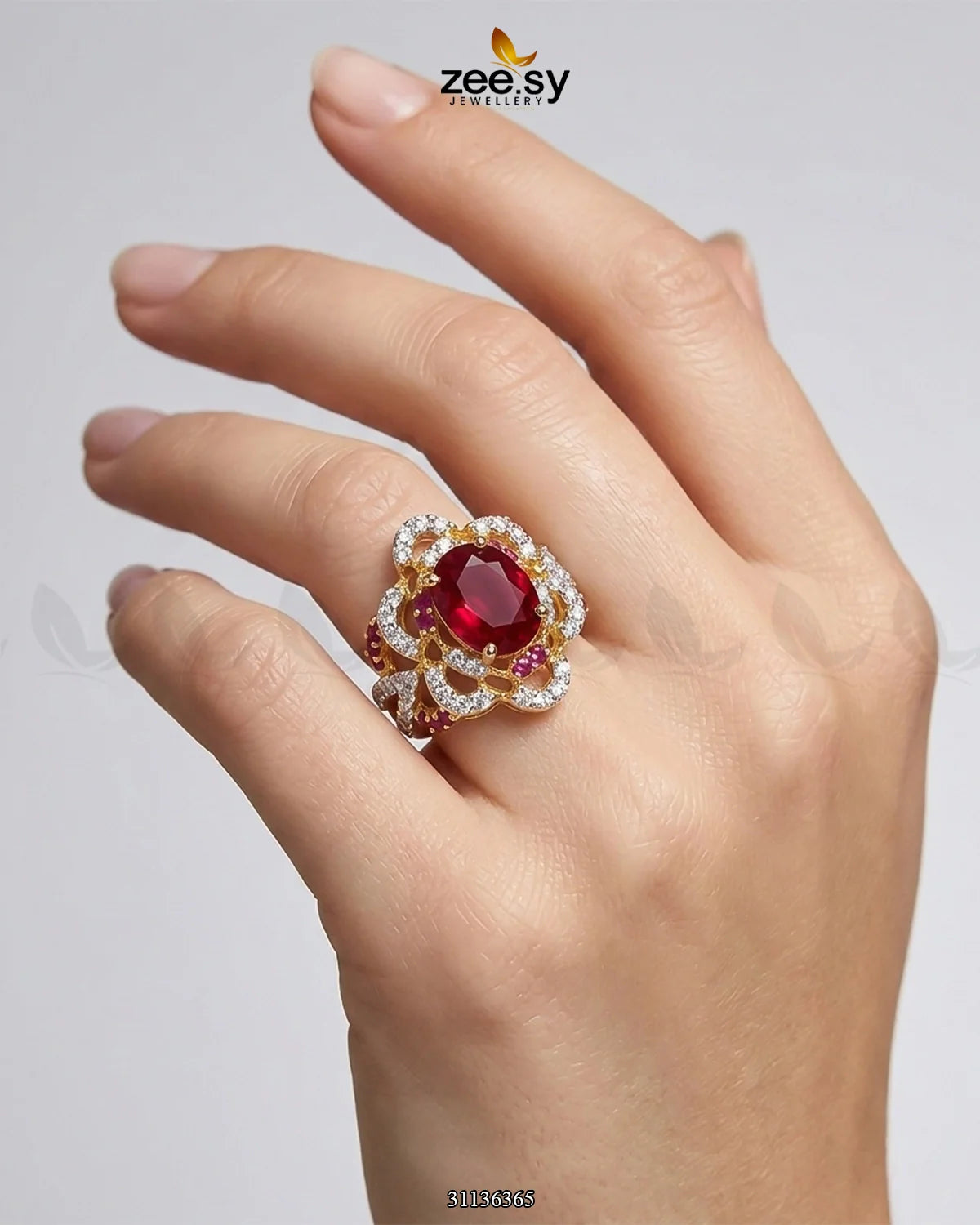 Midnight Star Oval Stone Ring