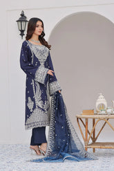 Dressline Semi Stitched 3 Pcs Emb Viscose Zari Collection