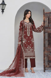 Dressline Semi Stitched 3 Pcs Emb Viscose Zari Collection