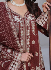 Dressline Semi Stitched 3 Pcs Emb Viscose Zari Collection