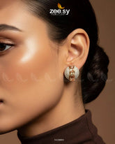 Modern Geometric Cluster Earrings Champagne - Zeesy Jewellery