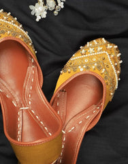 Mgs Style Khussa Collection-Dholki - Mustard