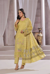 Dressline Semi Stitched 3 Pcs Emb Viscose Zari Collection