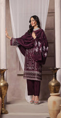 Dressline Semi Stitched 3 Pcs Emb Viscose Zari Collection