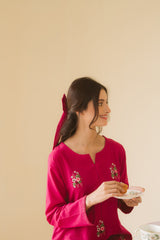 Dear October By Pashma Khan Stitched Co Ords Collection'2025-Pink Sorbet