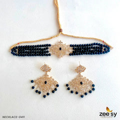 NECKLACE-0411 Black - Zeesy Jewellery