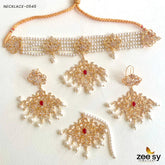 SUNFLOWER NECKLACE-0545 Red - Zeesy Jewellery