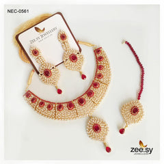 NECKLACE-0561 Red - Zeesy Jewellery
