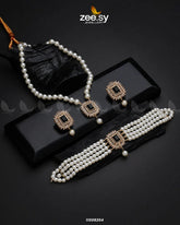MALLA NECKLACE-0850 Black - Zeesy Jewellery