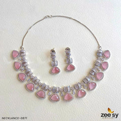 NECKLACE-0871 Pink - Zeesy Jewellery