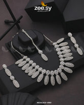 NECKLACE-0901 Silver White - Zeesy Jewellery