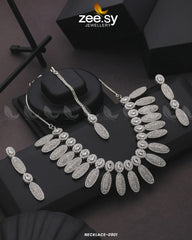 NECKLACE-0901 Silver White - Zeesy Jewellery
