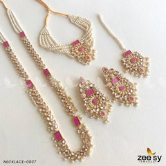MALLA NECKLACE-0937 Pink - Zeesy Jewellery