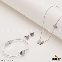 NECKLACE-0974 Silver - Zeesy Jewellery
