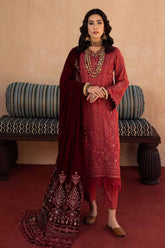 Nureh Unstitched 3 Piece Exclusive Emb Leather Peach Suit-NEP-17