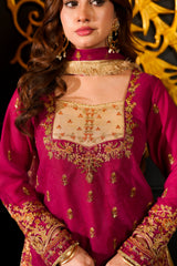 Omal By Komal Stitched 3 Piece Formals Suit-Mahpara