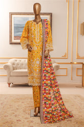 Bin Saeed Stitched 3 Piece Exclusive Chikankari Vol-07 Collection'2025-NSM-2282-Yellow