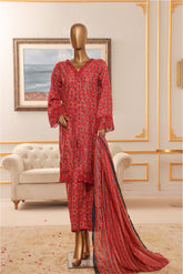 Bin Saeed Stitched 3 Piece Exclusive Chikankari Vol-07 Collection'2025-NSM-2286-Mehroon