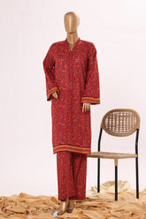 Bin Saeed Stitched 2 Piece Exclusive Printed Cotton Suit-NSM-2504-Maroon