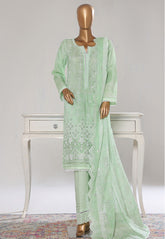 Bin Saeed Stitched 3 Piece Luxury White & White Emb Suit-NSM-2530 PISTA