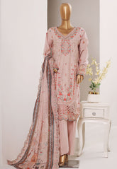 Bin Saeed Stitched 3 Piece Luxury Emb Plain Cotton With Emb Dupatta Vol-01 Suit-NSM-2590 PEACH
